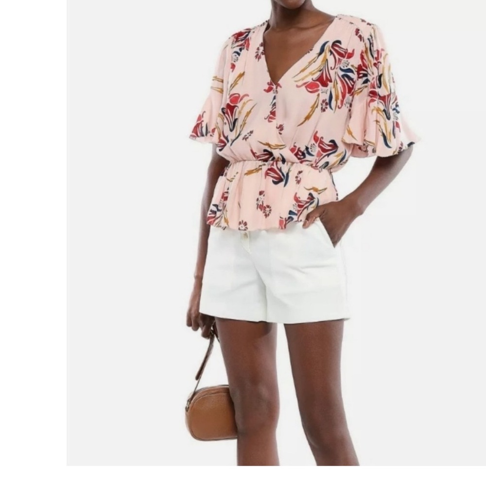 NWT Joie 100% Silk Bisma Shirt‎ Sleeve Floral Shirt Size Small
